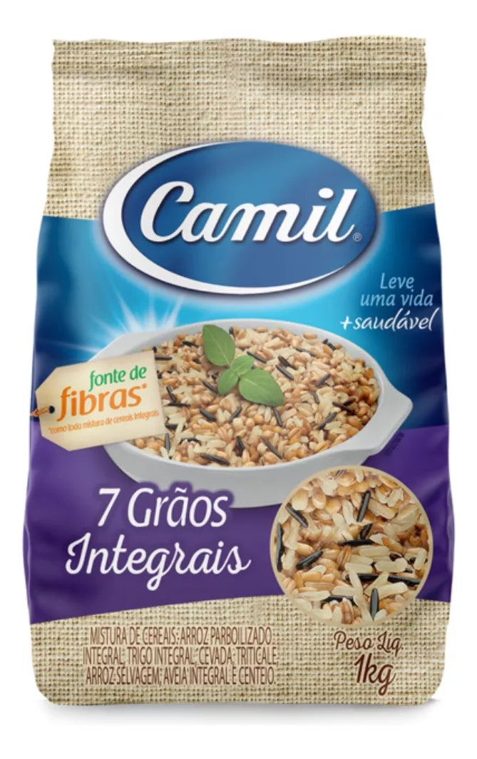 Arroz 7 Grãos Integrais Cereais Camil Pacote 1kg