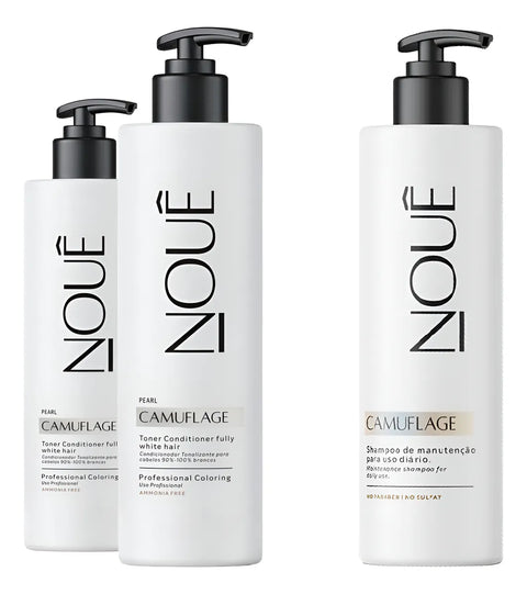 Kit 2x Tonalizante Nouê Camuflage Pérola 140ml + Shampoo Cabelos Brancos