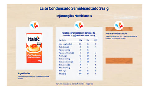 Leite condensado semidesnatado Italac 395g