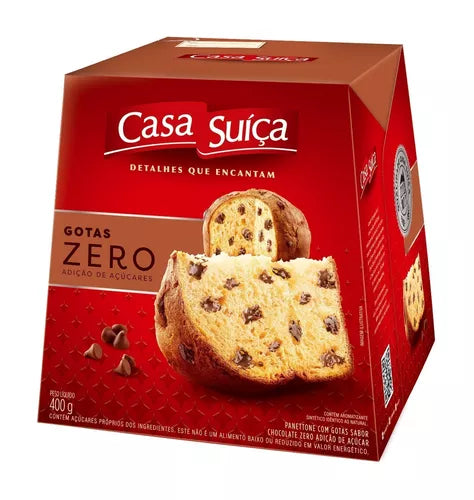 Panettone com Gotas de Chocolate Casa Suíça Zero 400g