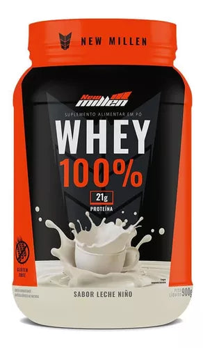 Suplemento New Millen Whey 100% Sabor Leite Ninho De 900g - MEUBRASILONLINE