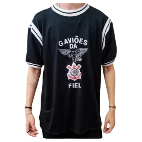 Camisa Gaviões Da Fiel Bordada Camisa Gaviões Preta
