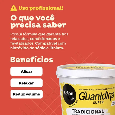 Salon Line Guanidine Hair Straightening Treatment, Professional Straightening &amp; Relaxing Treatment, 215g Jar 