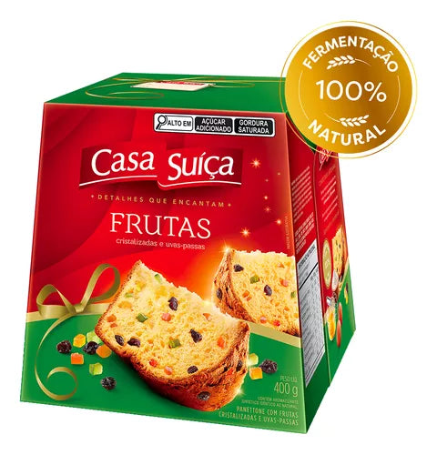 Panettone com Frutas Cristalizadas e Uva Passa Casa Suíça 400g