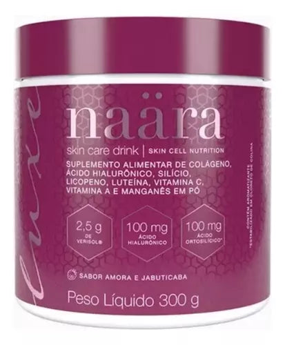 Colágeno Verisol Com Ácido Hialurônico - Naära Luxe - 300g Amora e Jabuticaba