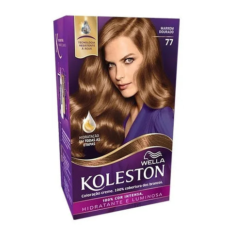 Tintura Wella Koleston Coloração Creme 55g - 7.7 Marrom Dourado