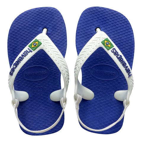 Chinelo Havaianas Baby Brasil Logo Azul Naval