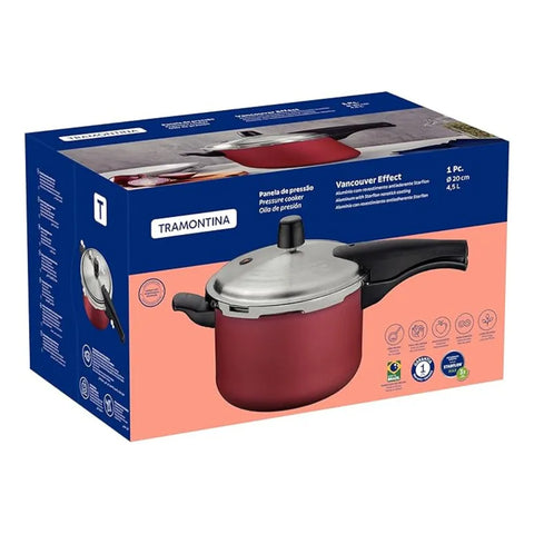 Tramontina Vancouver Effect 4.5L Pressure Cooker - Red