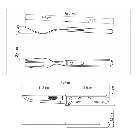 Jumbo Cutlery Set - 12 Pieces - Tramontina