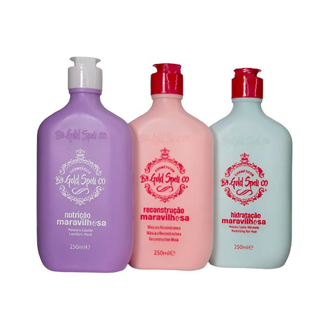 Gold Spell Wonderful Mask Kit – Hydration, Nutrition and Reconstruction (3 x 250 ml)