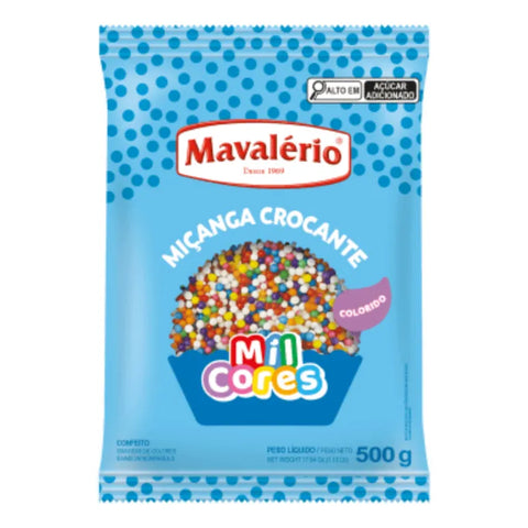 Confeito Miçanga Mil Cores 500g Sortido - Mavalério
