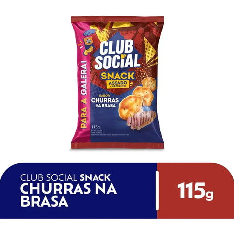 Salgadinho Club Social Snack Assado Churras Na Brasa 115g