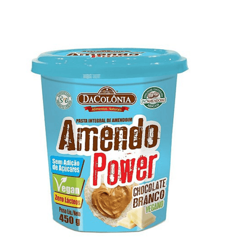 Pasta de Amendoim Amendo Power com Chocolate Branco 450g