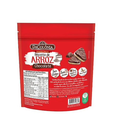 Biscoito de Arroz com Chocolate Zero 50g DaCôlonia
