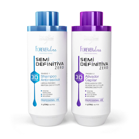 Forever Liss Semi-Permanent Zero Hair Straightening Kit 2x1Liter