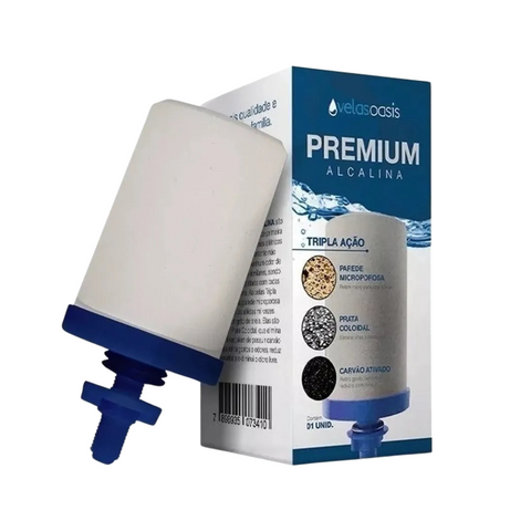 Vela Tripla Ação Carvão Ativado Prata Coloidal Filtro Barro