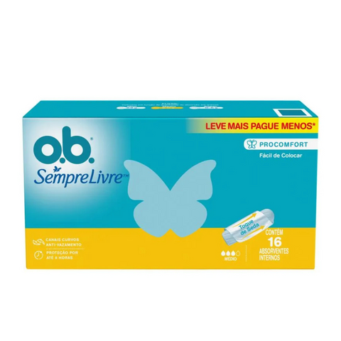 Absorvente Interno O.B. Sempre Livre ProComfort Médio Caixa 16 UN