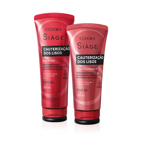 Siàge Cauterização dos Lisos Kit: Shampoo 250ml + Conditioner 200ml Eudora
