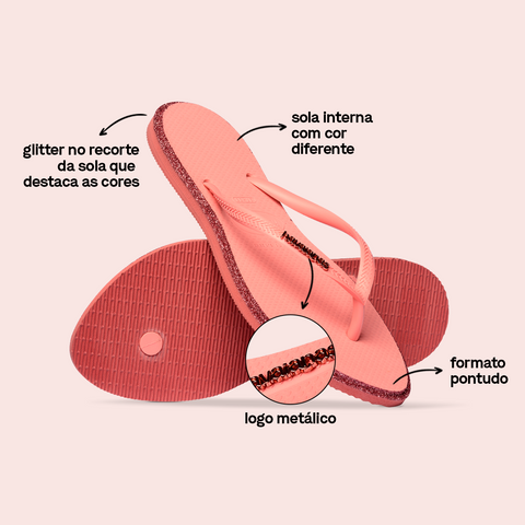 Chinelo Havaianas Slim Point Glitter