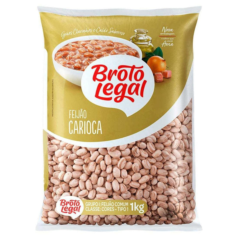 Broto Legal Feijao Carioca 1kg - Pinto Beans 2.2 lb - MEUBRASILONLINE