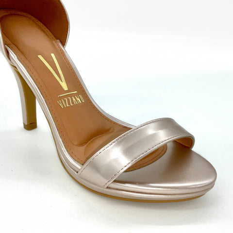 Vizzano 6210-1155 Sandalia de tacón alto con tira en el tobillo en color champán