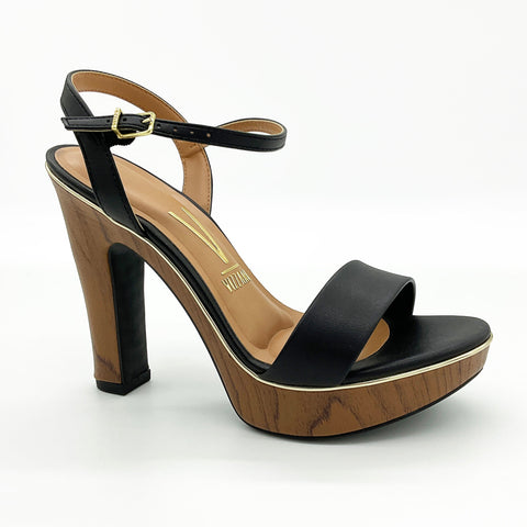 Vizzano 6292-300 High Heel Platform Sandal in Black Napa 