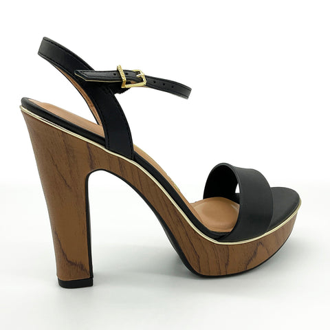 Vizzano 6292-300 High Heel Platform Sandal in Black Napa 