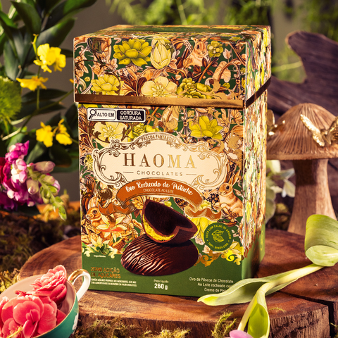 Ovo Recheado de Chocolate ao Leite com Pistache 260g Haoma