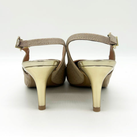 Vizzano 1185-700 Mid Heel Slingback in Gold