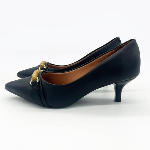 Vizzano 1122-887 Kitten Heel Pointy Toe Pump in Black