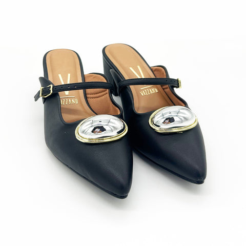 Mule de tacón cuadrado Vizzano 1220-370 en color negro