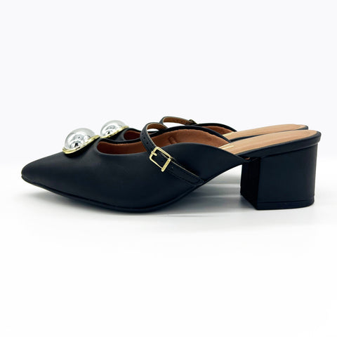 Mule de tacón cuadrado Vizzano 1220-370 en color negro