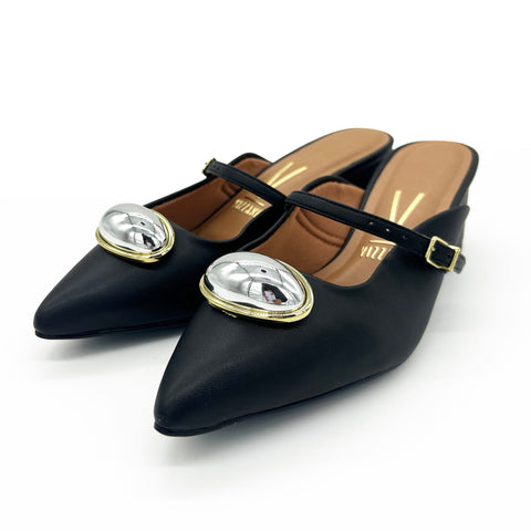 Mule de tacón cuadrado Vizzano 1220-370 en color negro