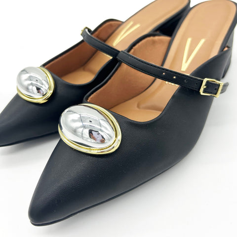 Mule de tacón cuadrado Vizzano 1220-370 en color negro
