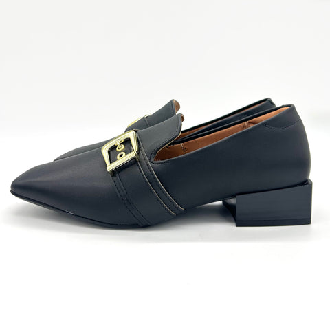 Vizzano 1445-102 Square Toe Loafer in Black Napa