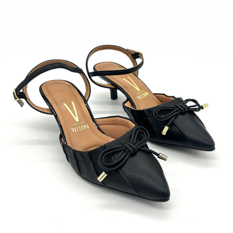 Vizzano 1122-829 Kitten Heel Pointy Toe Pump in Black
