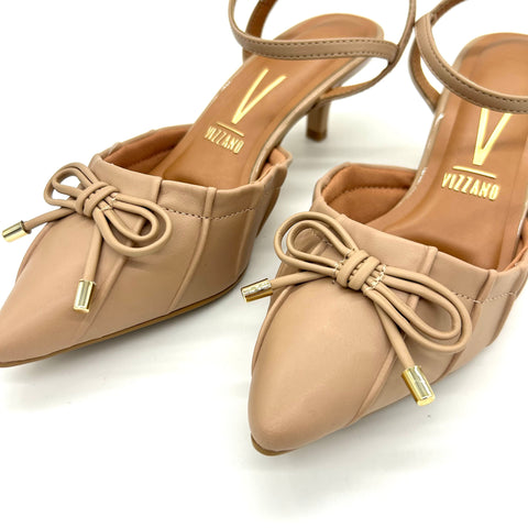 Vizzano 1122-829 Kitten Heel Pointy Toe Pump in Beige