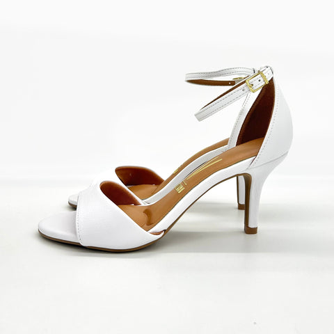 Vizzano 6524-100 Mid Heel Sandal in White Napa