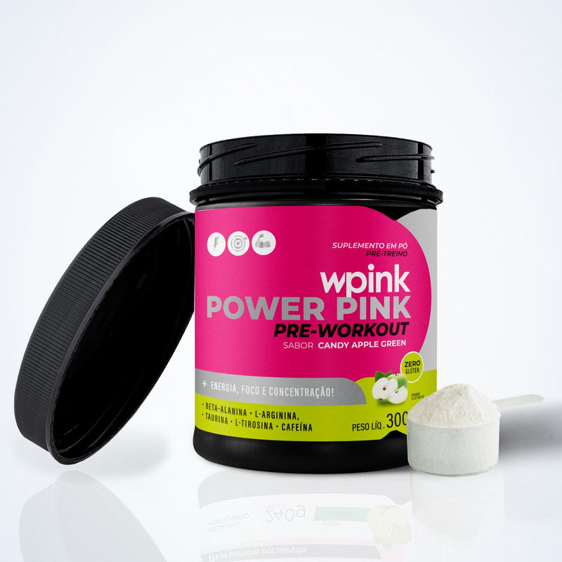 super power pink maçã verde - pré-treino - 300g - MEUBRASILONLINE