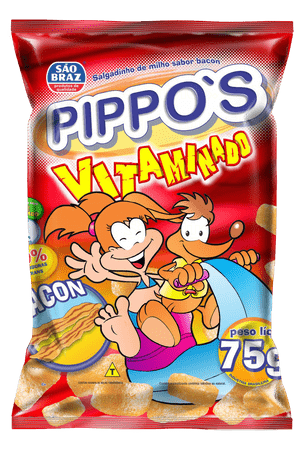 Salgadinho Pippos Bacon 75g - MEUBRASILONLINE