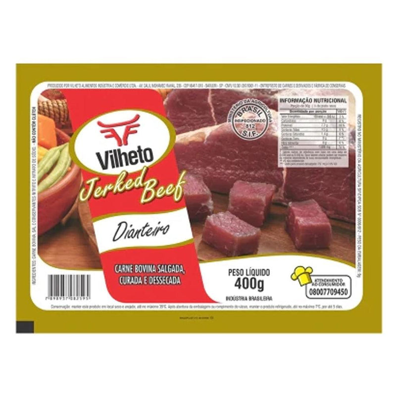 Carne seca Bovina Charque Dianteiro Vilheto 400g - MEUBRASILONLINE