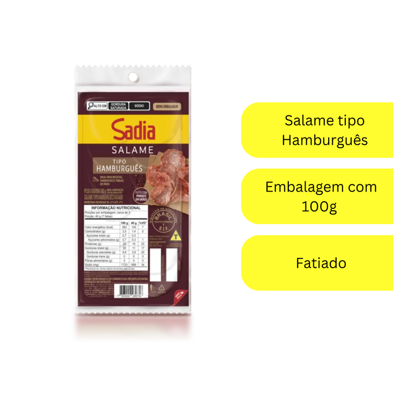 Salame Hamburguês Fatiado Sadia 100g