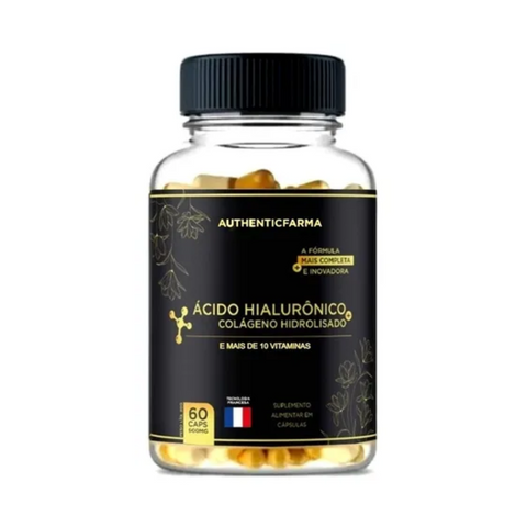 Colágeno Hidrolisado + Ácido Hialurônico E Vit C 500mg 60cps