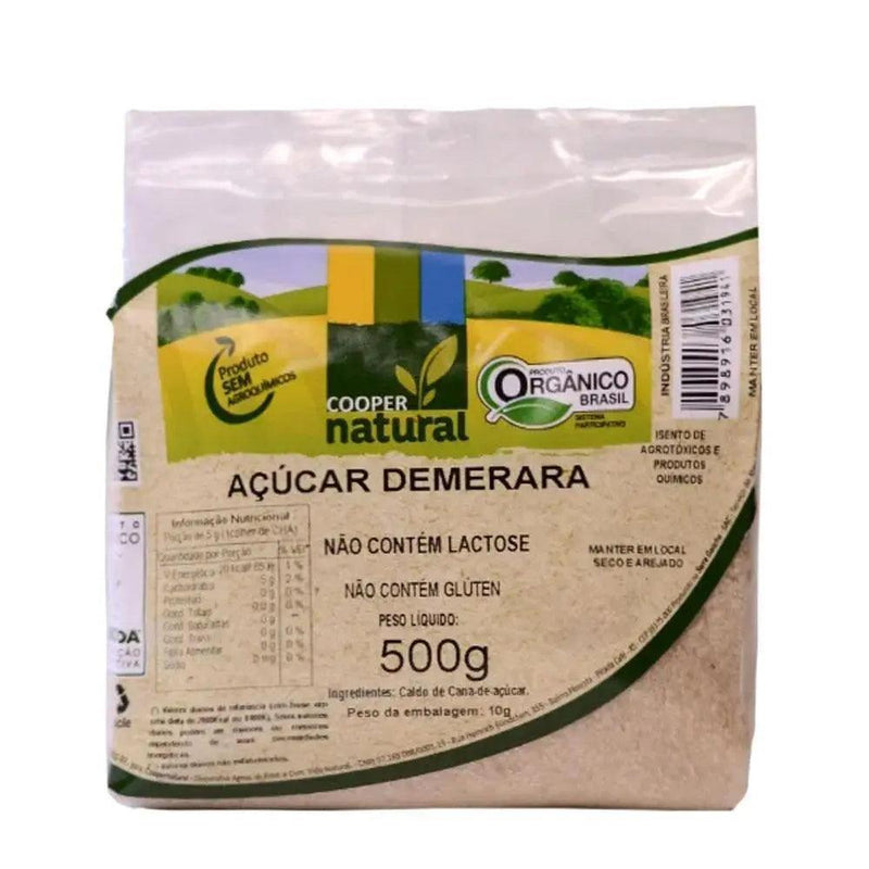 Açúcar Demerara Orgânico Coopernatural 500g - Meu Brasil On Line