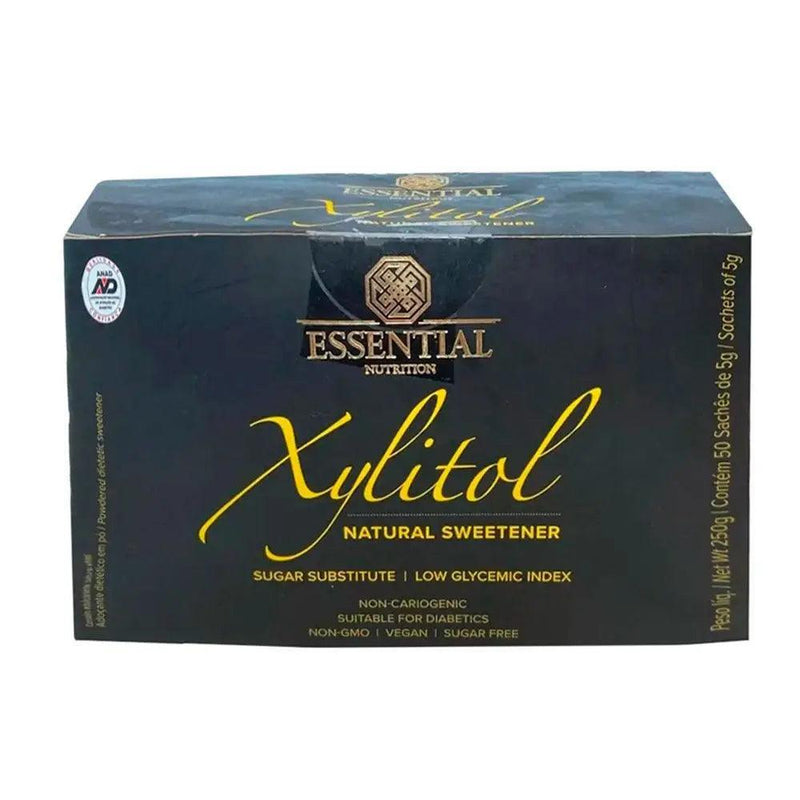 Adoçante Xylitol Essential Nutrition 50 Sachês de 5g - Meu Brasil On Line