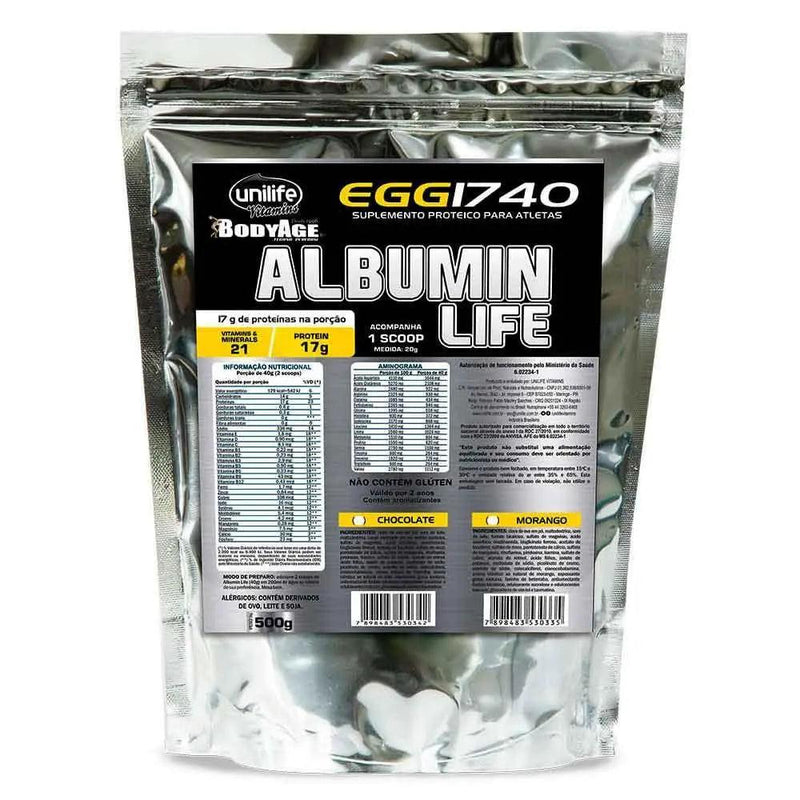 Albumina Life Protein Sabor Chocolate Unilife 500g - Meu Brasil On Line