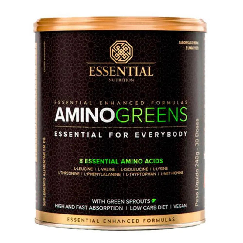 Aminoácidos Amino Greens Suco Verde Essential Nutrition 240g - Meu Brasil On Line