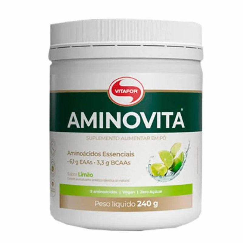 Aminovita 9 Aminoácidos Vegano Limão Vitafor 240g - Meu Brasil On Line