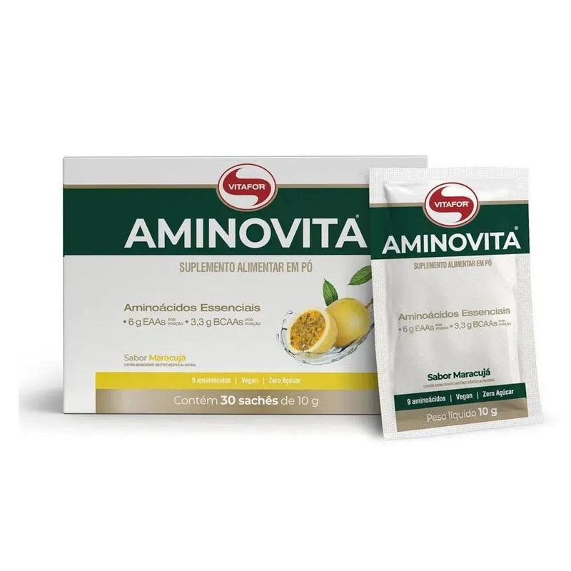 Aminovita Sabor Maracujá vitafor 30 sachês de 10g - MEUBRASILONLINE