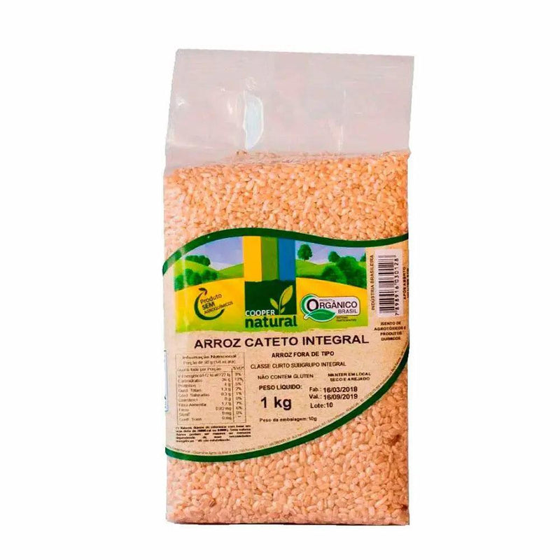 Arroz Cateto Integral Orgânico CooperNatural 1kg - MEUBRASILONLINE